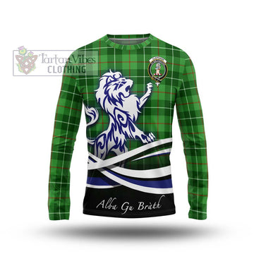Clephane Tartan Long Sleeve T-Shirt with Alba Gu Brath Regal Lion Emblem Unisex - Tartanvibesclothing Shop