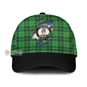 Tartan Vibes Clothing Clephane Tartan Classic Cap with Family Crest In Me Style