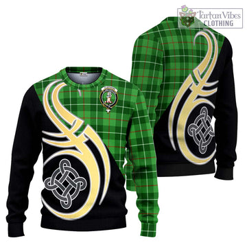 Clephane Tartan Knitted Sweater with Family Crest and Celtic Symbol Style Unisex - Tartan Vibes Clothing