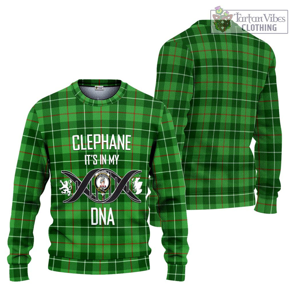 Clephane Tartan Knitted Sweater with Family Crest DNA In Me Style Unisex - Tartanvibesclothing Shop