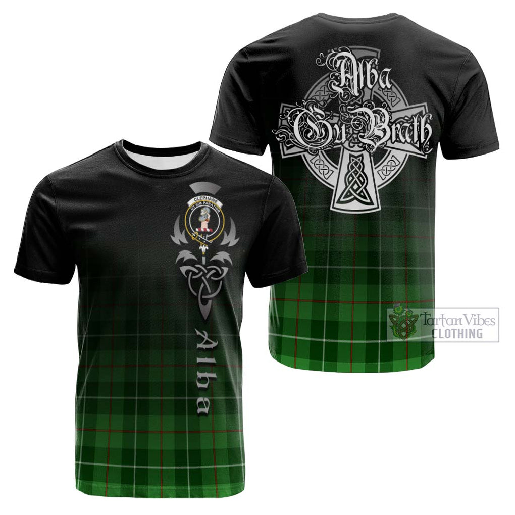 Tartan Vibes Clothing Clephane Tartan Cotton T-shirt Featuring Alba Gu Brath Family Crest Celtic Inspired