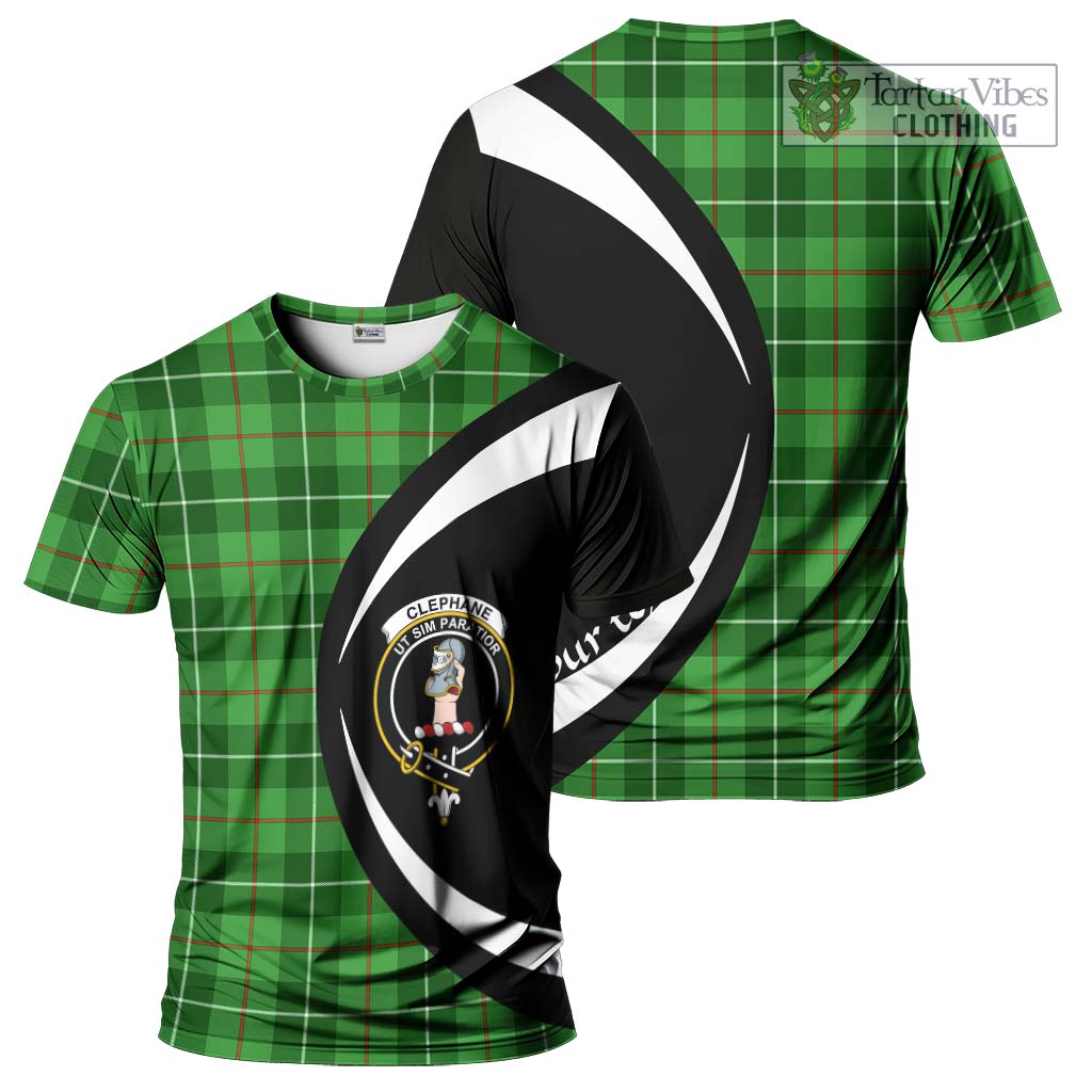 Tartan Vibes Clothing Clephane Tartan T-Shirt with Family Crest Circle Style