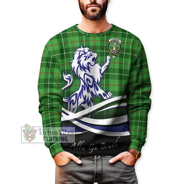 Clephane Tartan Sweatshirt with Alba Gu Brath Regal Lion Emblem Unisex - Tartanvibesclothing Shop