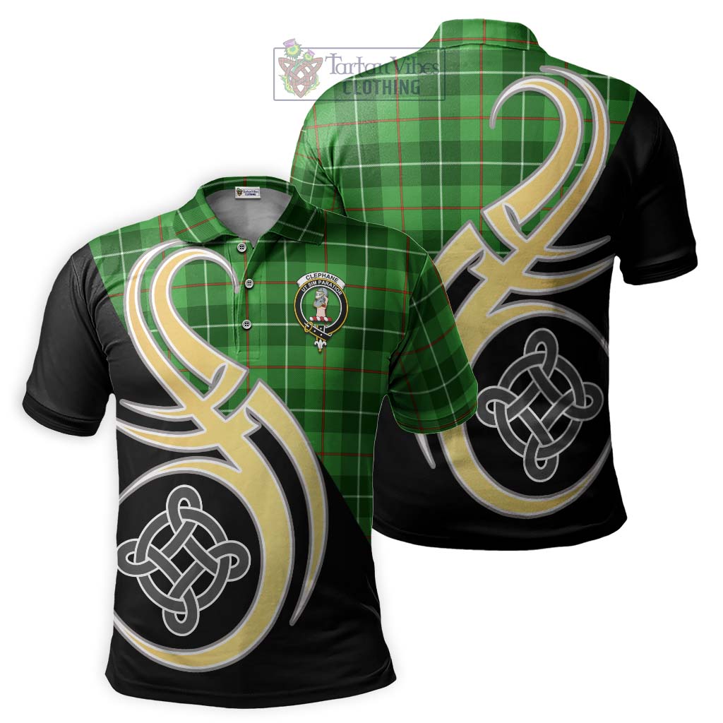 Clephane Tartan Polo Shirt with Family Crest and Celtic Symbol Style Kid - Tartan Vibes Clothing