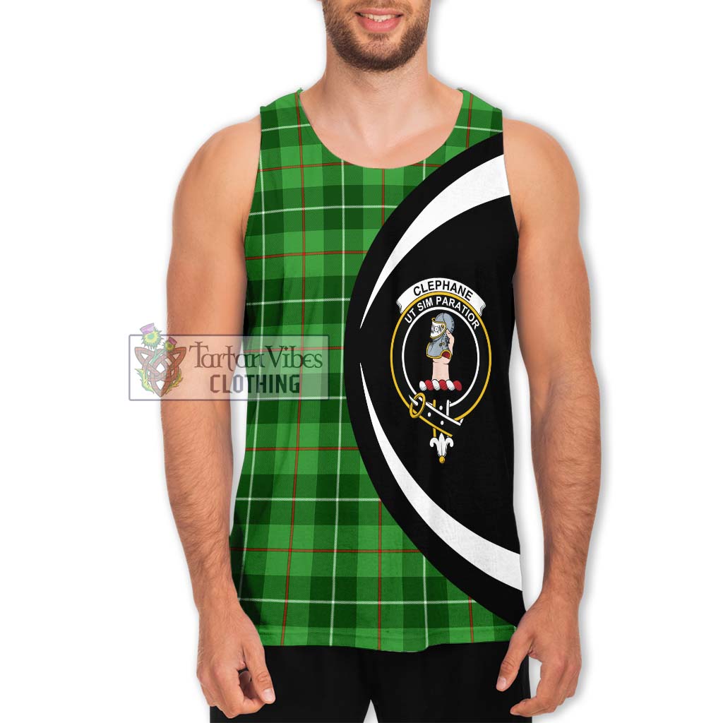Clephane Tartan Men's Tank Top with Family Crest Circle Style Men - Tartan Vibes Clothing