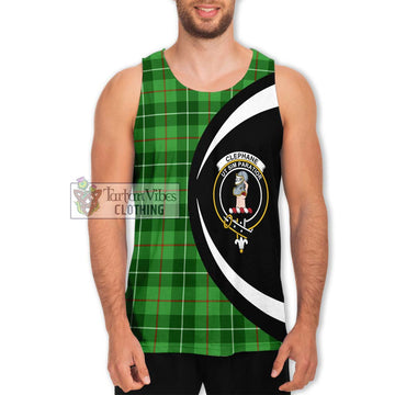 Clephane Tartan Men's Tank Top with Family Crest Circle Style Men - Tartan Vibes Clothing