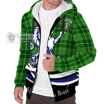 Clephane Tartan Sherpa Hoodie with Alba Gu Brath Regal Lion Emblem Unisex S - Tartanvibesclothing Shop