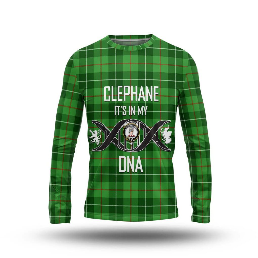 Clephane Tartan Long Sleeve T-Shirt with Family Crest DNA In Me Style Unisex - Tartanvibesclothing Shop