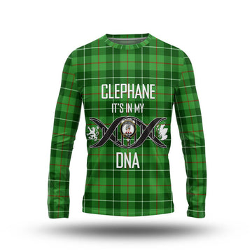 Clephane Tartan Long Sleeve T-Shirt with Family Crest DNA In Me Style Unisex - Tartanvibesclothing Shop