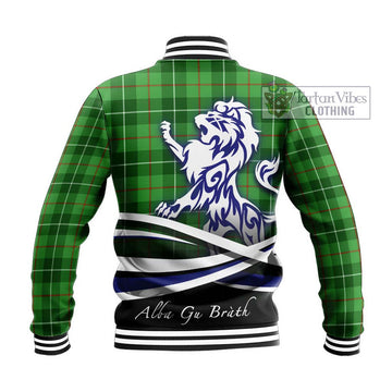 Clephane Tartan Baseball Jacket with Alba Gu Brath Regal Lion Emblem - Tartanvibesclothing Shop