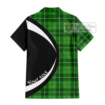 Clephane Tartan Short Sleeve Button Up with Family Crest Circle Style - Tartan Vibes Clothing