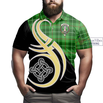 Clephane Tartan Polo Shirt with Family Crest and Celtic Symbol Style - Tartan Vibes Clothing