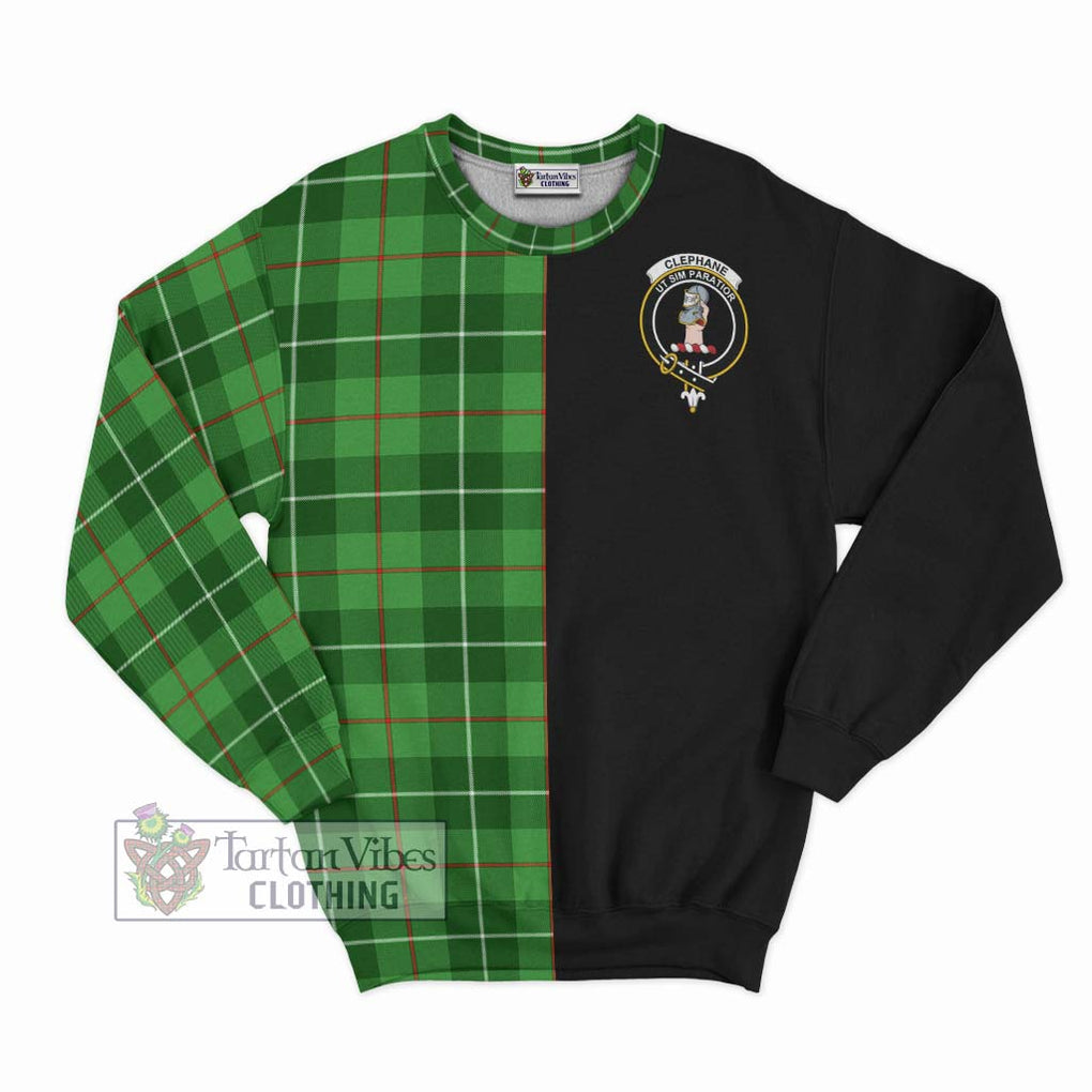 Clephane Tartan Sweatshirt with Family Crest and Half Of Me Style - Tartanvibesclothing Shop
