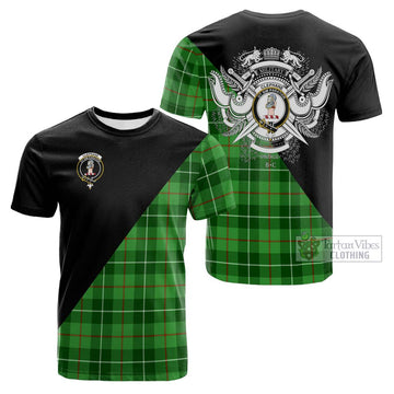 Tartan Vibes Clothing Clephane Tartan Cotton T-shirt with Family Crest and Military Logo Style
