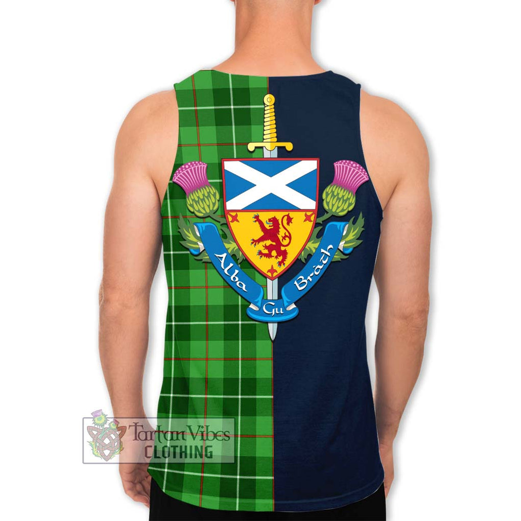 Tartan Vibes Clothing Clephane Tartan Men's Tank Top with Scottish Lion Royal Arm Half Style