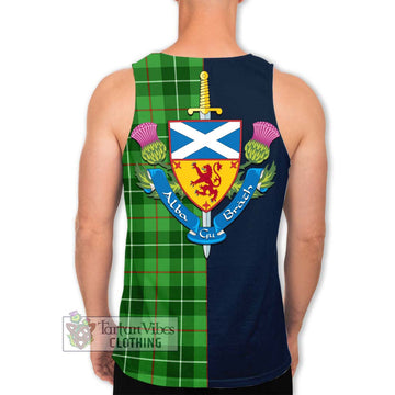 Tartan Vibes Clothing Clephane Tartan Men's Tank Top with Scottish Lion Royal Arm Half Style