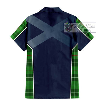Clephane Tartan Short Sleeve Button Shirt with Family Crest and Lion Rampant Vibes Sport Style - Tartan Vibes Clothing