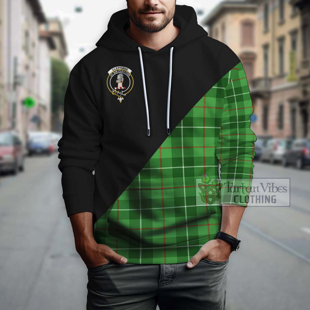 Clephane Tartan Hoodie with Family Crest and Military Logo Style - Tartanvibesclothing Shop