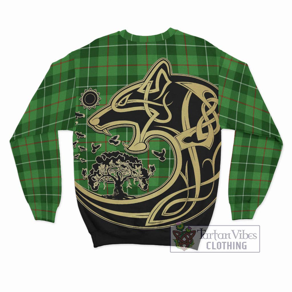 Clephane Tartan Sweatshirt with Family Crest Celtic Wolf Style - Tartan Vibes Clothing