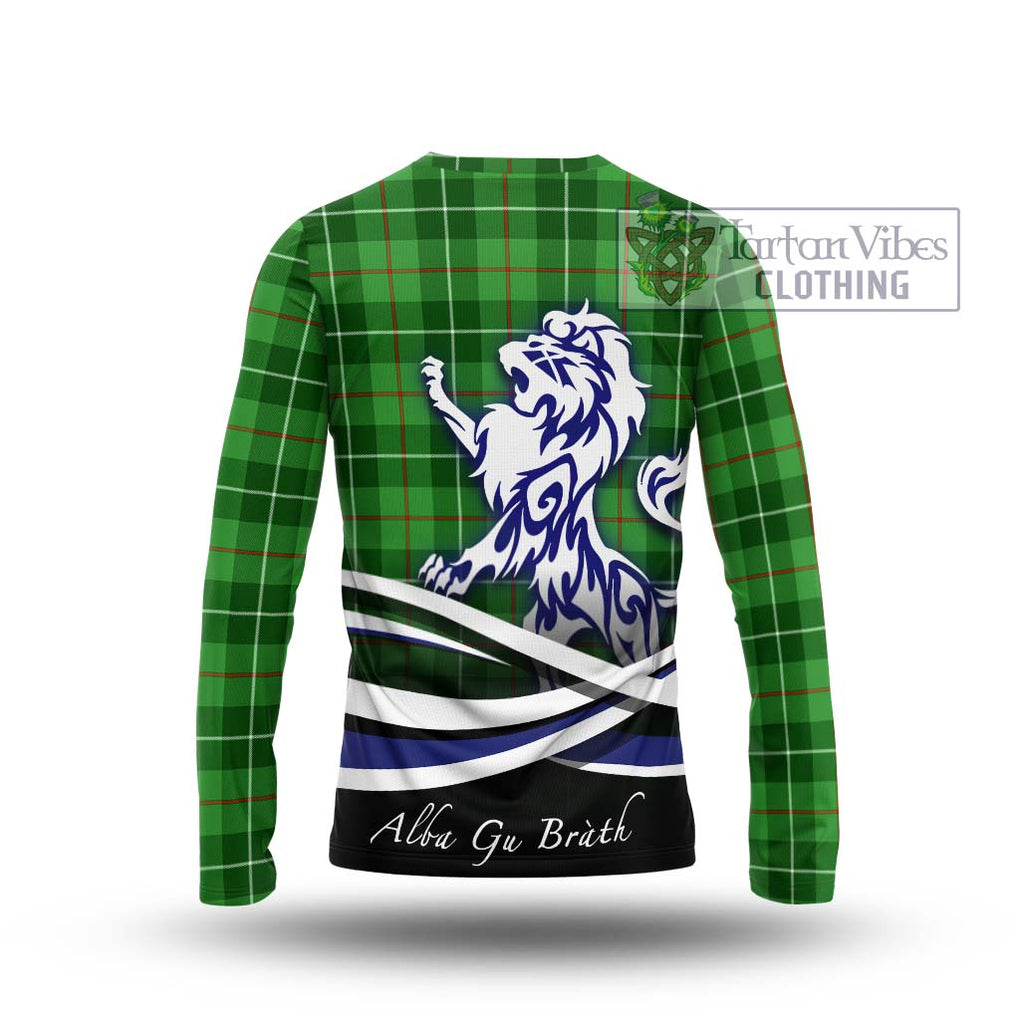 Clephane Tartan Long Sleeve T-Shirt with Alba Gu Brath Regal Lion Emblem - Tartanvibesclothing Shop