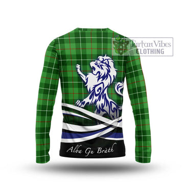 Clephane Tartan Long Sleeve T-Shirt with Alba Gu Brath Regal Lion Emblem - Tartanvibesclothing Shop