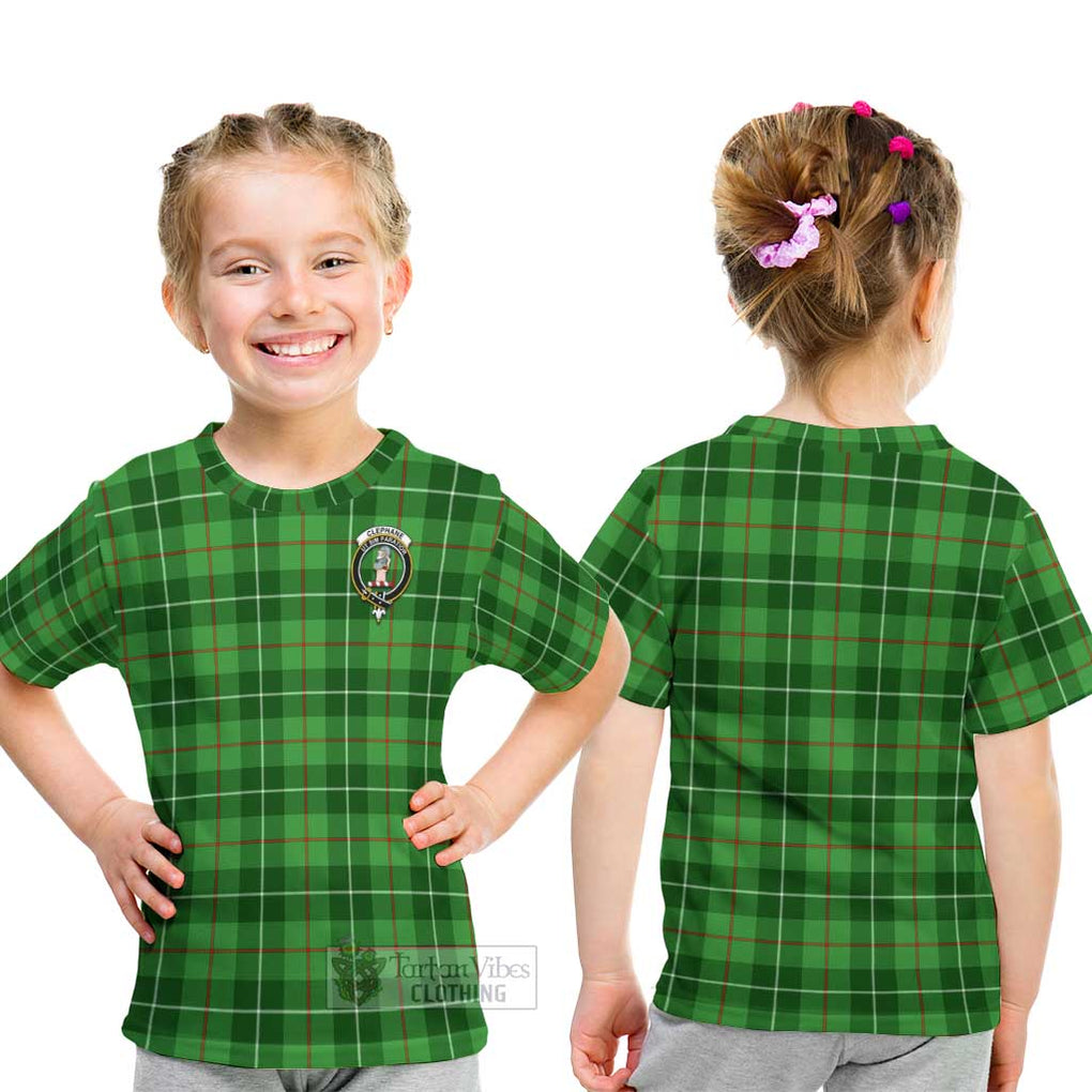 Clephane Tartan Kid T-Shirt with Family Crest - Tartanvibesclothing Shop