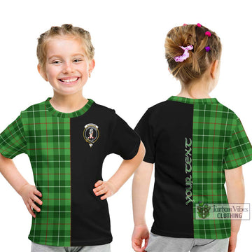Clephane Tartan Kid T-Shirt with Family Crest and Half Of Me Style - Tartanvibesclothing Shop