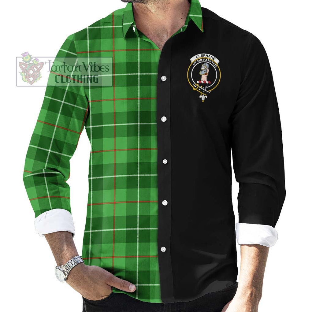 Clephane Tartan Long Sleeve Button Shirt with Family Crest and Half Of Me Style - Tartanvibesclothing Shop