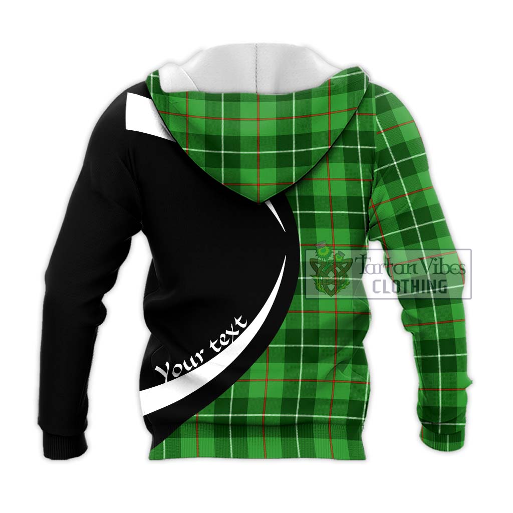 Clephane Tartan Knitted Hoodie with Family Crest Circle Style - Tartan Vibes Clothing
