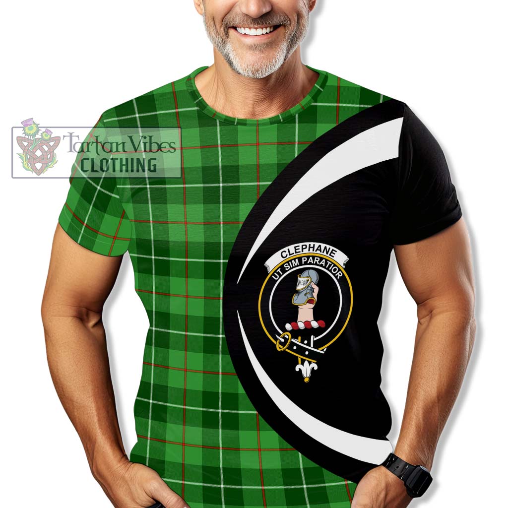 Tartan Vibes Clothing Clephane Tartan T-Shirt with Family Crest Circle Style