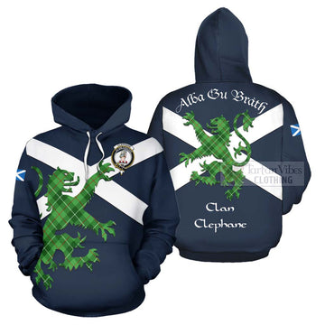 Clephane (Clephan) Tartan Lion Rampant Hoodie Proudly Display Your Heritage with Alba Gu Brath and Clan Name Zip Hoodie - Tartan Vibes Clothing