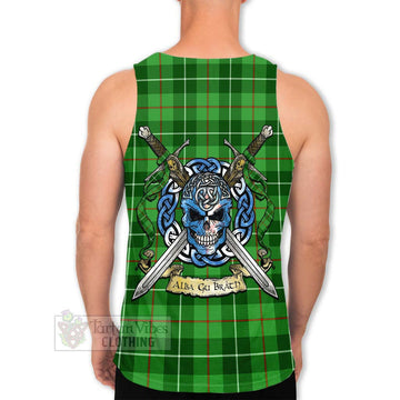 Clephane (Clephan) Tartan Men's Tank Top with Family Crest Celtic Skull Style Men - Tartan Vibes Clothing