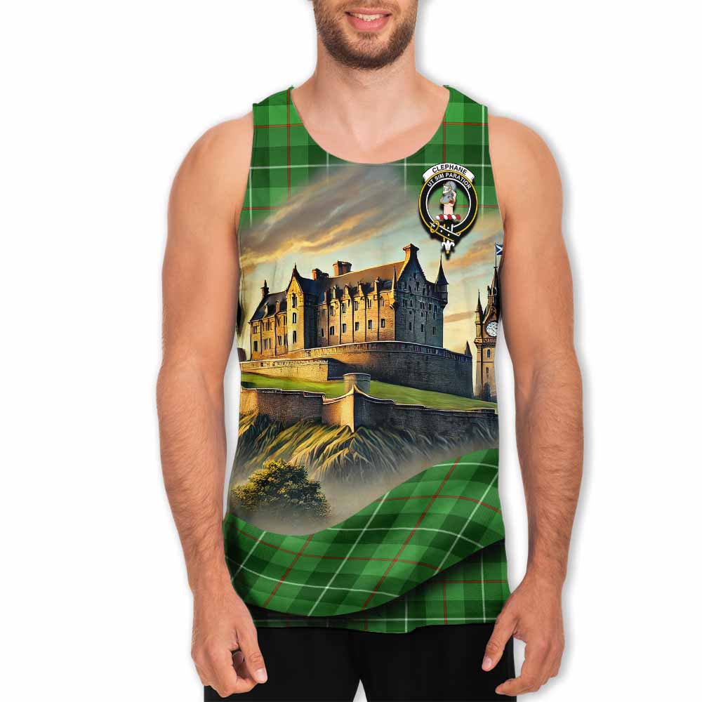 Clephane (Clephan) Tartan Family Crest Men's Tank Top with Scottish Ancient Castle Style Men - Tartan Vibes Clothing