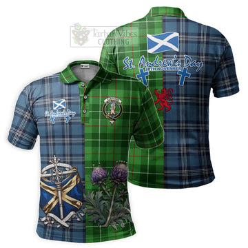 Clephane (Clephan) Tartan Polo Shirt Happy St. Andrew's Day Half Tartan Style Kid - Tartan Vibes Clothing