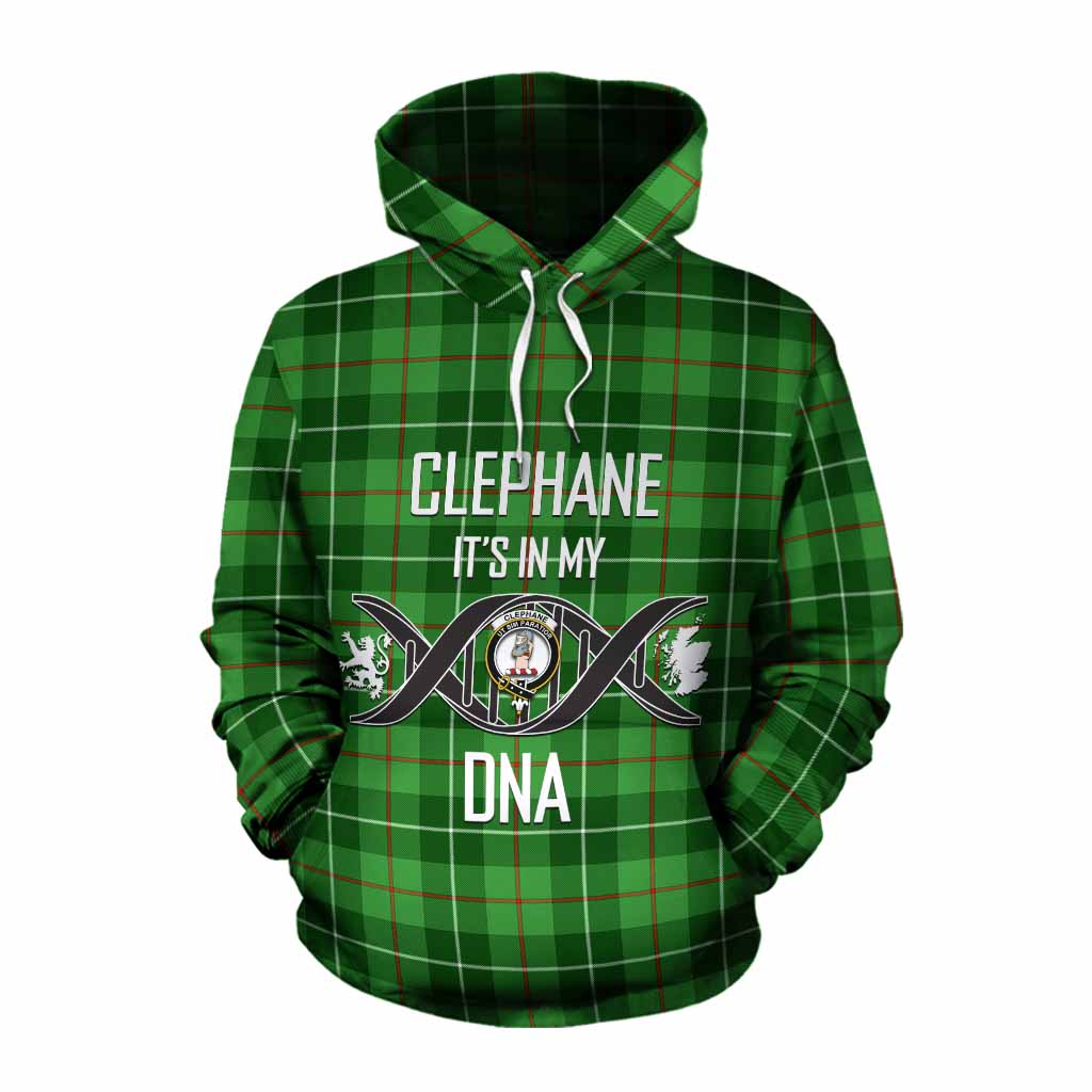 Clephane (Clephan) Tartan Cotton Hoodie with Family Crest DNA In Me Style Pullover Hoodie XS - Tartan Vibes Clothing