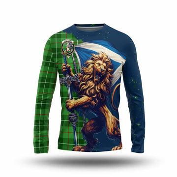 Clephane (Clephan) Tartan Family Crest Long Sleeve T-Shirt with Scottish Majestic Lion Unisex - Tartan Vibes Clothing