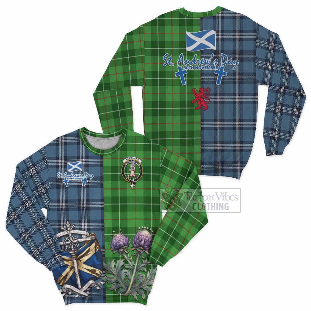 Tartan Vibes Clothing Clephane (Clephan) Tartan Sweatshirt Happy St. Andrew's Day Half Tartan Style