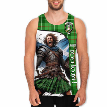 Tartan Vibes Clothing Clephane (Clephan) Crest Tartan Men's Tank Top Inspired by the Freedom of Scottish Warrior