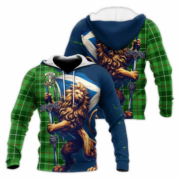 Clephane (Clephan) Tartan Family Crest Knitted Hoodie with Scottish Majestic Lion Unisex Knitted Pullover Hoodie - Tartan Vibes Clothing