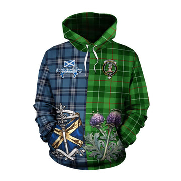Clephane (Clephan) Tartan Cotton Hoodie Happy St. Andrew's Day Half Tartan Style Pullover Hoodie XS - Tartan Vibes Clothing