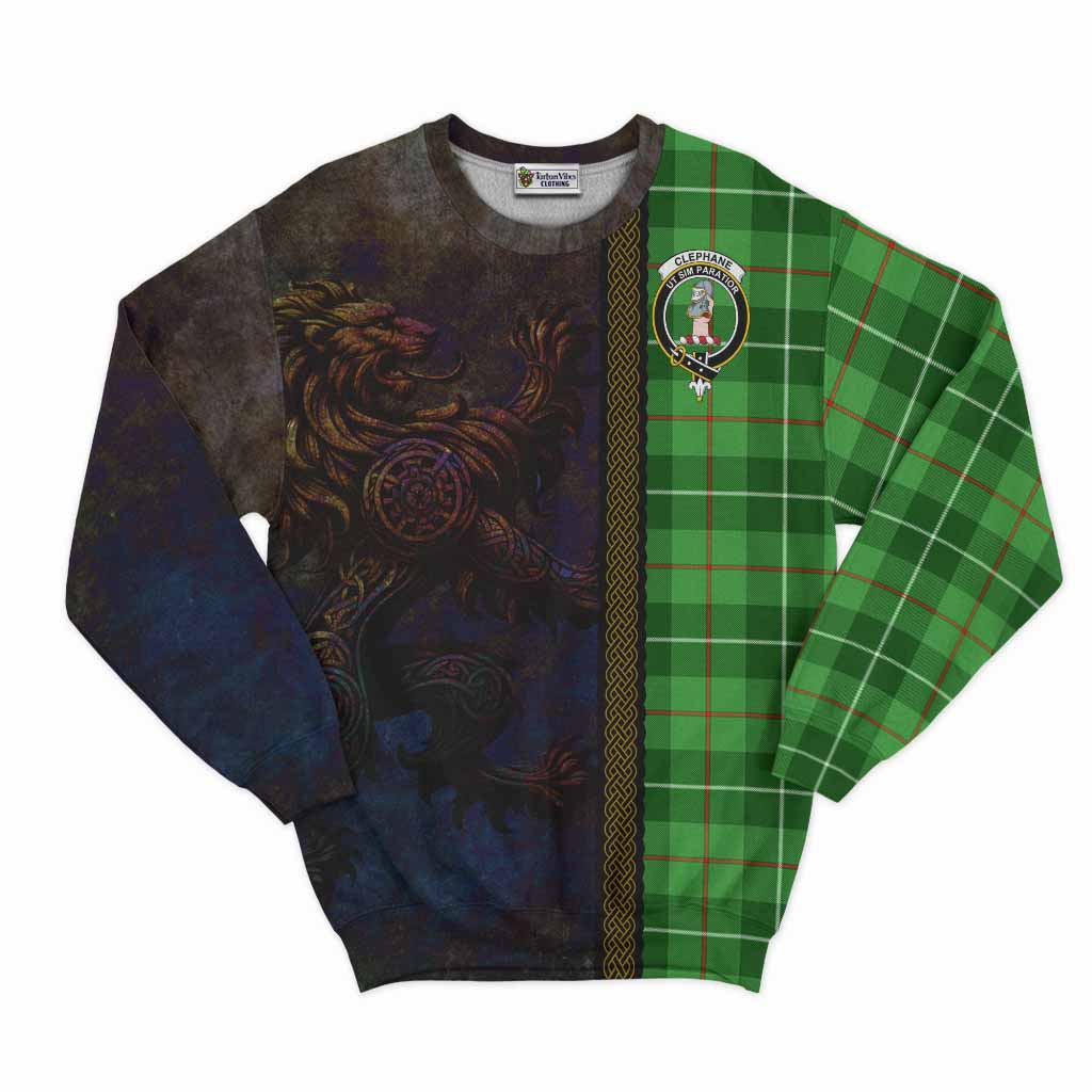 Clephane (Clephan) Tartan Family Crest Sweatshirt Alba Gu Brath Be Brave Lion Ancient Style Unisex - Tartan Vibes Clothing