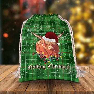 Clephane (Clephan) Tartan Christmas Santa's Bag with Twinkle Highland Cattle - Tartan Vibes Clothing