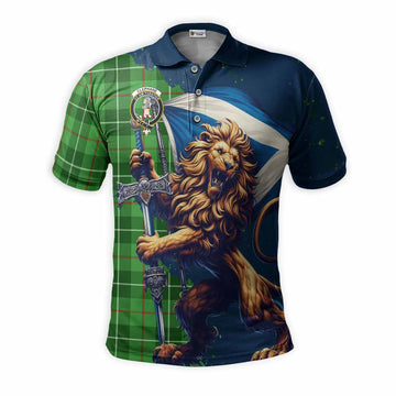 Clephane (Clephan) Tartan Family Crest Men's Polo Shirt with Scottish Majestic Lion Kid - Tartan Vibes Clothing