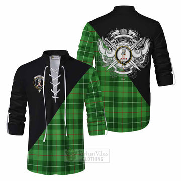 Clephane (Clephan) Tartan Ghillie Kilt Shirt with Family Crest and Military Logo Style Men - Tartan Vibes Clothing
