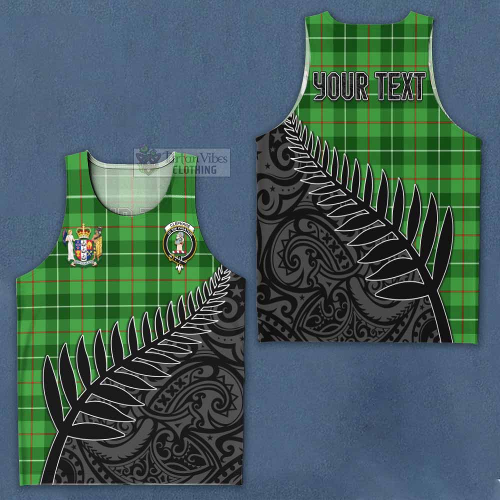Clephane (Clephan) Crest Tartan Men's Tank Top with New Zealand Silver Fern Half Style Men - Tartan Vibes Clothing