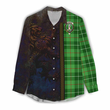 Clephane (Clephan) Tartan Family Crest Women's Casual Shirt Alba Gu Brath Be Brave Lion Ancient Style Female - Tartan Vibes Clothing