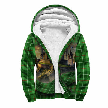 Clephane (Clephan) Tartan Family Crest Sherpa Hoodie with Scottish Ancient Castle Style Unisex S - Tartan Vibes Clothing