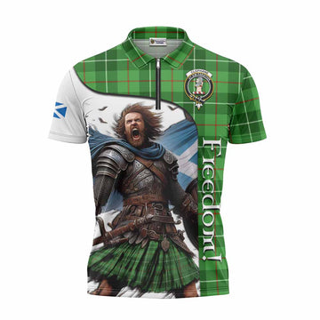 Tartan Vibes Clothing Clephane (Clephan) Crest Tartan Zipper Polo Shirt Inspired by the Freedom of Scottish Warrior
