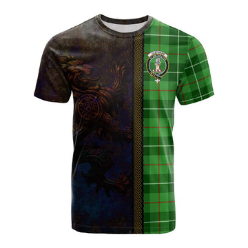 Tartan Vibes Clothing Clephane (Clephan) Tartan Family Crest Cotton T-shirt Alba Gu Brath Be Brave Lion Ancient Style