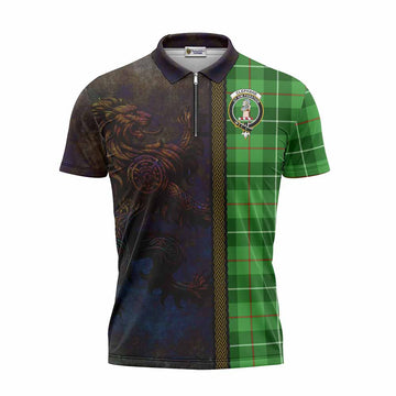 Clephane (Clephan) Tartan Family Crest Zipper Polo Shirt Alba Gu Brath Be Brave Lion Ancient Style Unisex - Tartan Vibes Clothing